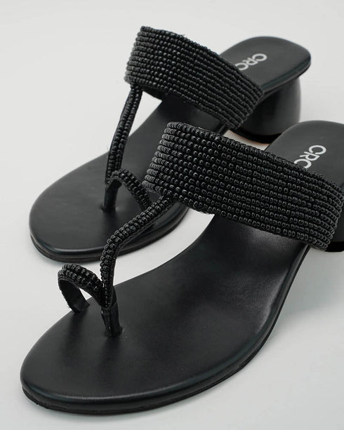 Beaded Block Heels